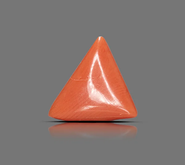 Natural Red Coral (Moonga) - Certified Triangle Cabochon